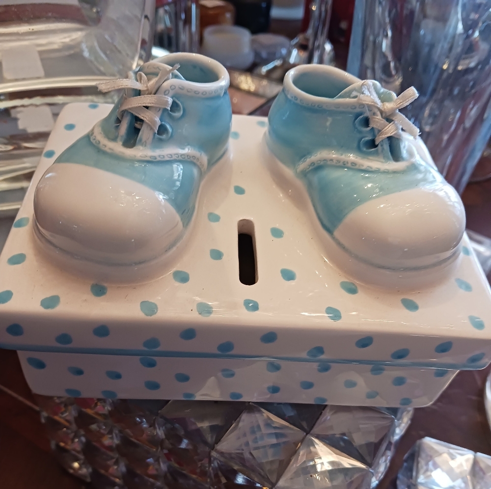 Blue and White Polka Dot Baby Walker Shoes
